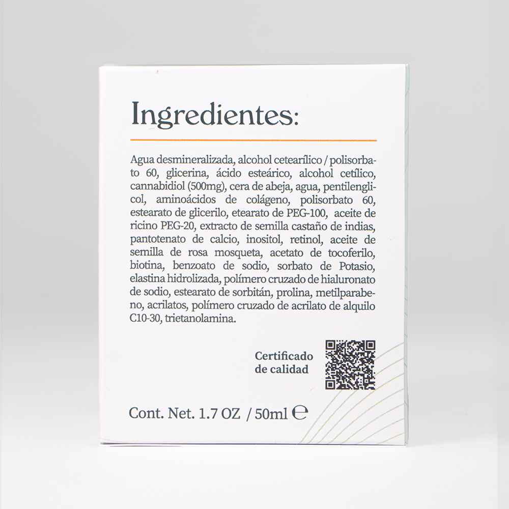 Crema facial de CBD y ácido hialurónico (piel mixta y seca)
