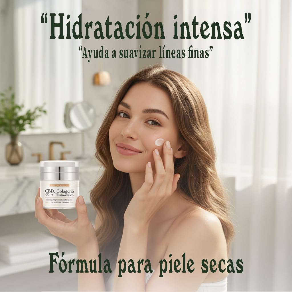 Crema facial de CBD y ácido hialurónico (piel mixta y seca)