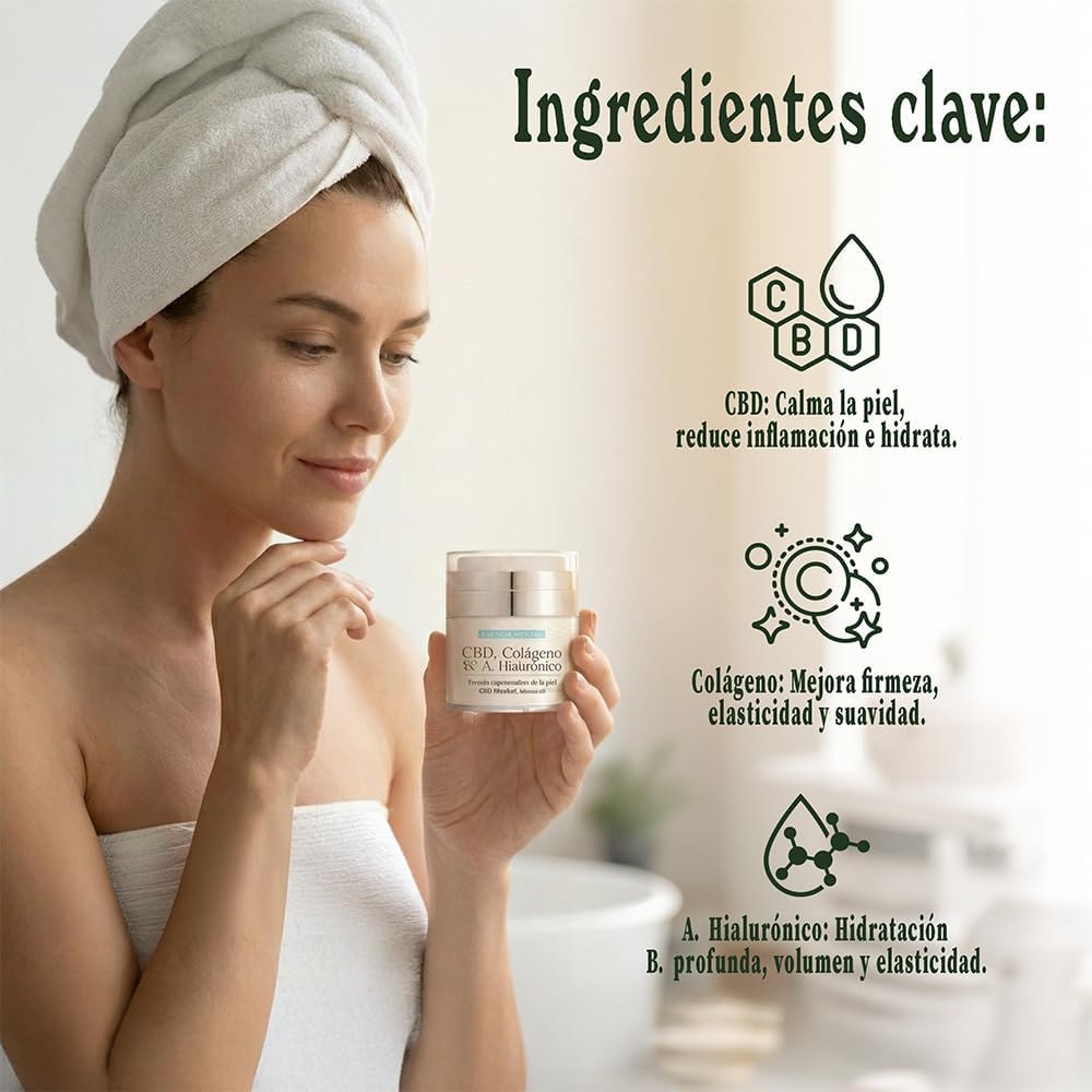 Crema facial para piel grasa con CBD y Ácido Hialurónico