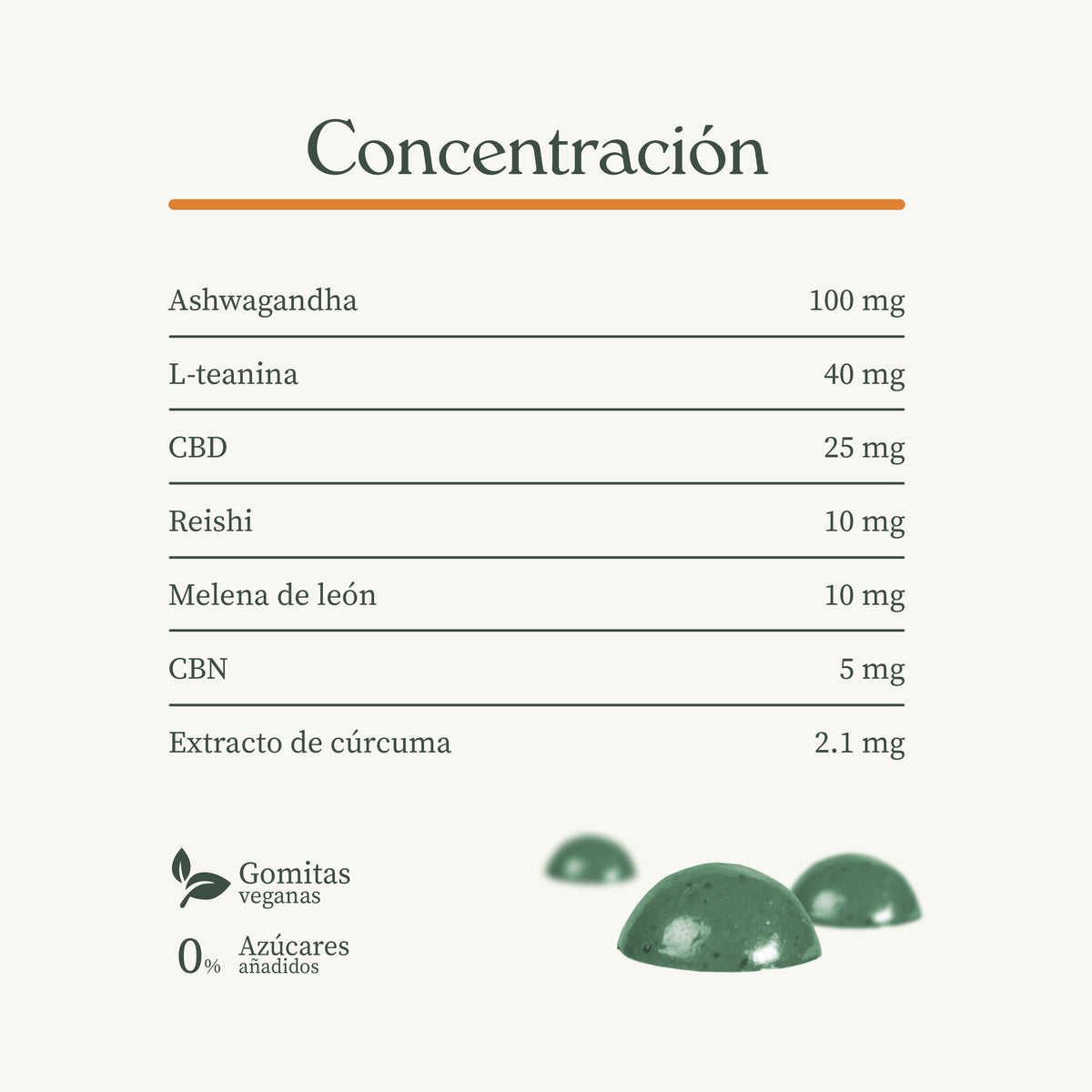 Gomitas calma plena concentración