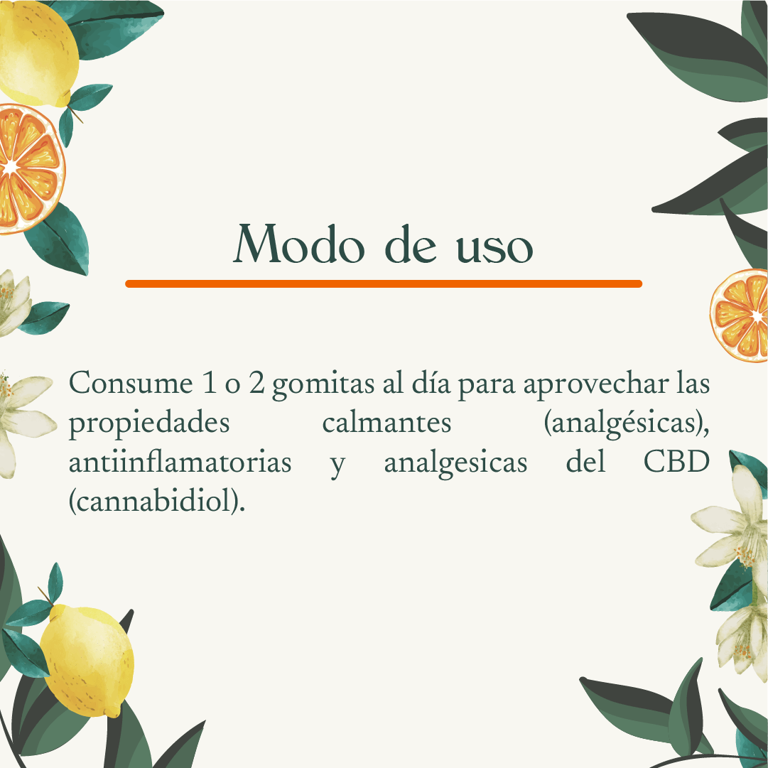 Gomitas con CBD sabor naranja modo de uso