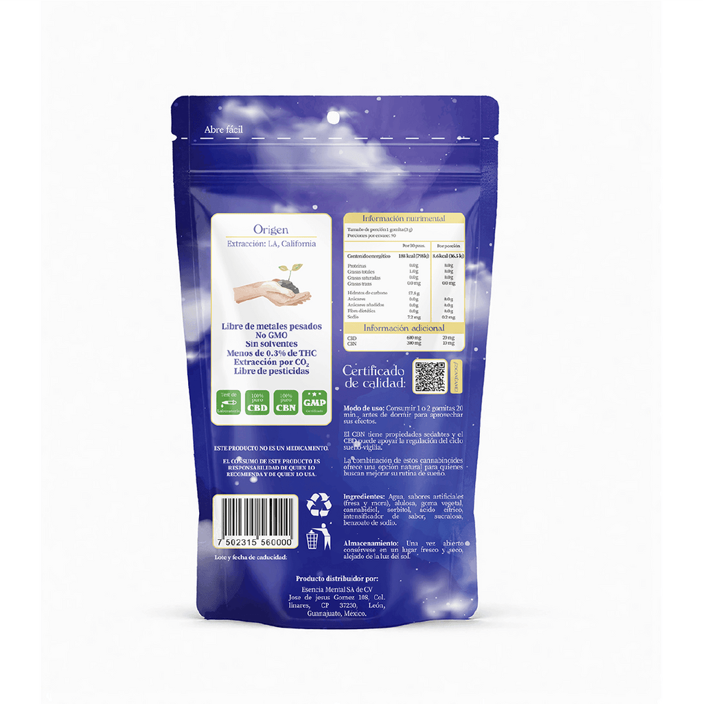 Gomitas para dormir (CBD + CBN) 90 Pzas.