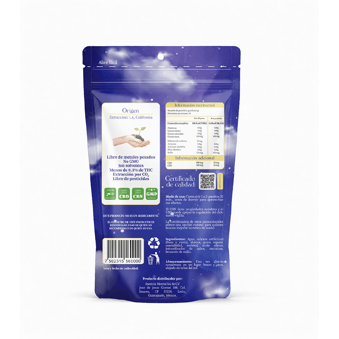 Gomitas para dormir (CBD + CBN) 90 Pzas.