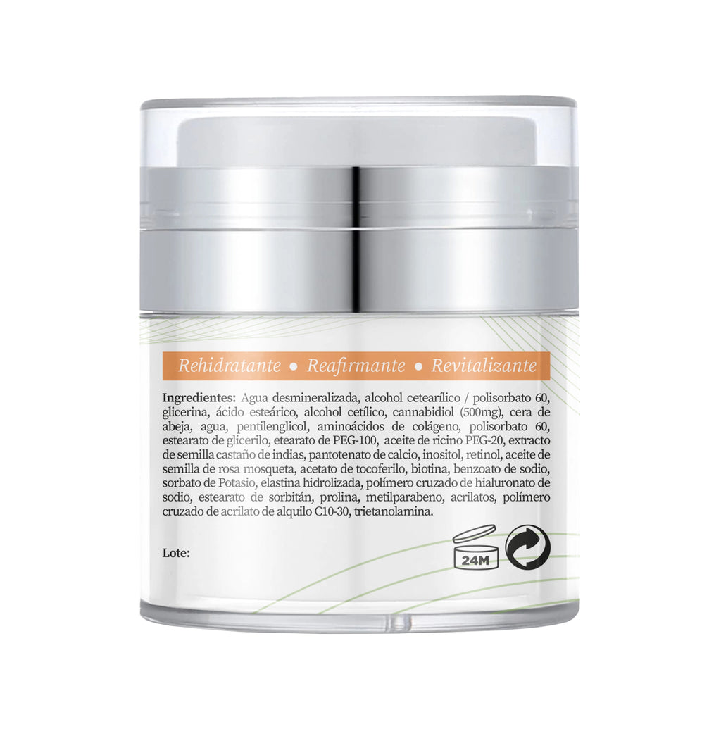 Crema facial de CBD y ácido hialurónico (piel mixta y seca)