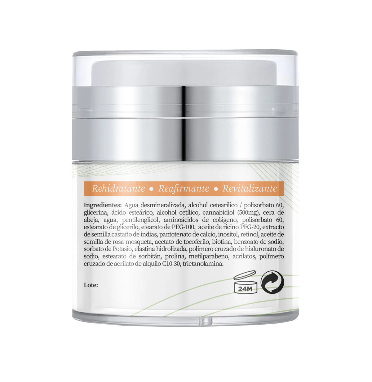 Crema facial de CBD y ácido hialurónico (piel mixta y seca)
