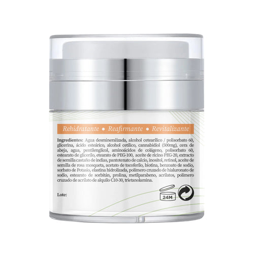 Crema facial de CBD y ácido hialurónico (piel mixta y seca)